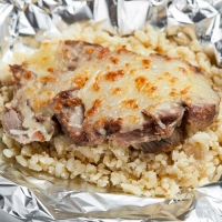 Свинина, запеченная с рисом Свинина, запеченная с рисом