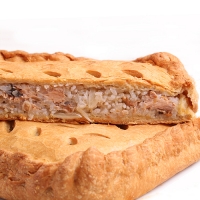 Слоеный пирог с горбушей и рисом Слоеный пирог с горбушей и рисом