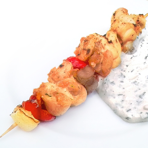 Шашлык куриный с грибами