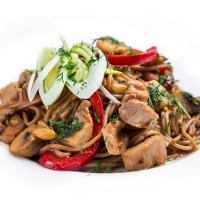 Лапша с курицей, грибами и карри Лапша с курицей, грибами и карри