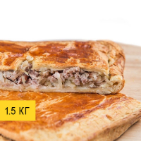 Слоеный пирог с мясом и картофелем 1.5кг Слоеный пирог с мясом и картофелем 1.5кг