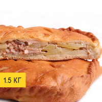 Сдобный пирог с горбушей и картофелем 1.5кг Сдобный пирог с горбушей и картофелем 1.5кг