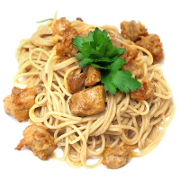 Спагетти с курицей попкорн Спагетти с курицей попкорн