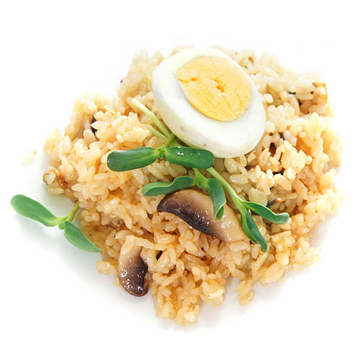 Рис с грибами и яйцом
