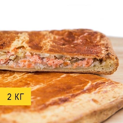 Слоеный пирог с форелью и картофелем